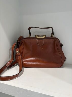 Patricia Nash Gracchi Classic Brown Leather Satchel - Women's Crossbody Bag